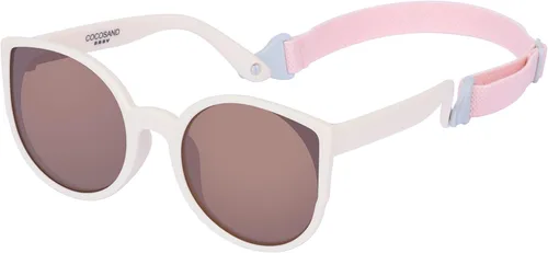 COCOSAND Baby Sunglasses with Strap Polarized Flexible Retro Cat Eye Frame for Infant Toddler Newborn Girls Age 3-24 Months