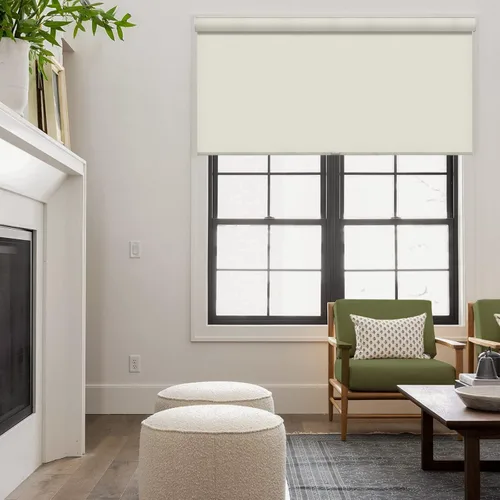 Vista 2 de Persiana enrollable opaca personalizada sin cordón, persianas enrollables con privacidad para oscurecer la habitación, aislamiento térmico para sala