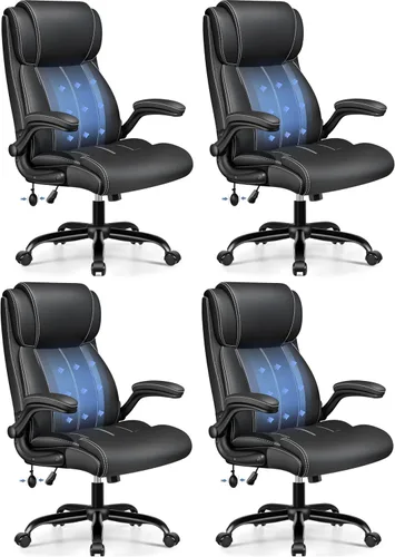 Vista 25 de Silla ergonómica de escritorio de oficina, soporte lumbar Negro