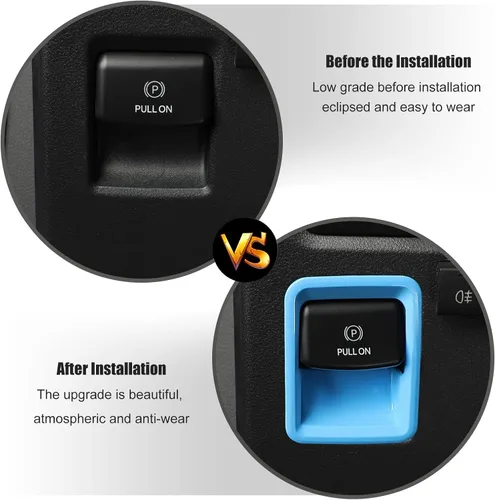 Vista 5 de Voodonala Cubierta de anillo para interruptor de control de interruptor de freno de mano de consola central para Ford F150 2021 2022