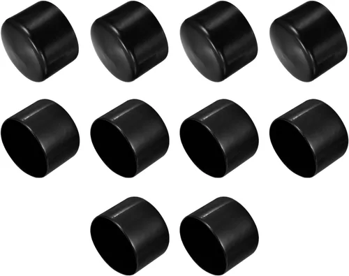 Vista 50 de uxcell 10 tapas de goma de 0.984 in (1 pulgada) de vinilo de identificación redonda tapa tapa de rosca protectores de rosca negro