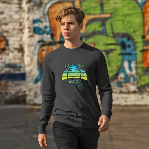 Vista 5 de Beer Lover's Gift, Ideal for Uncle's Bar Party - Alcohol Beer Drunk Tip Bartender Men Women Multi Size Black Sweatshirt