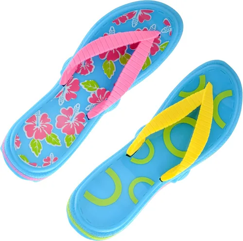 O2COOL Bocaclips - Pinzas para toallas de playa para sillas de playa, accesorios para patio y piscina - (Chanclas) 2 unidades