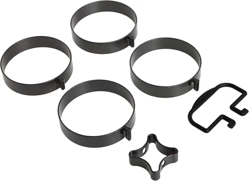 Vista 3 de Nonstick anillo de silicona para panqueques y huevos, 4 unidades, talla única , Negro