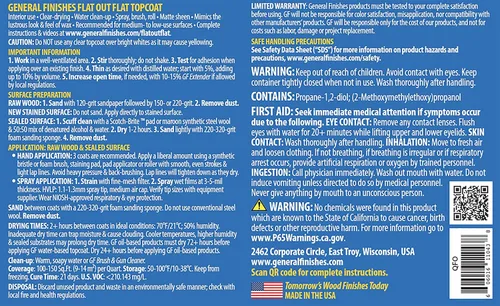 Vista 2 de General Finishes Capa superior plana, galón