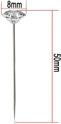 Vista 2 de RuiLing 1 caja (100 unidades) Alfileres rectos de acrílico transparente, alfileres de ramilletes transparentes, alfileres de ramo de flores