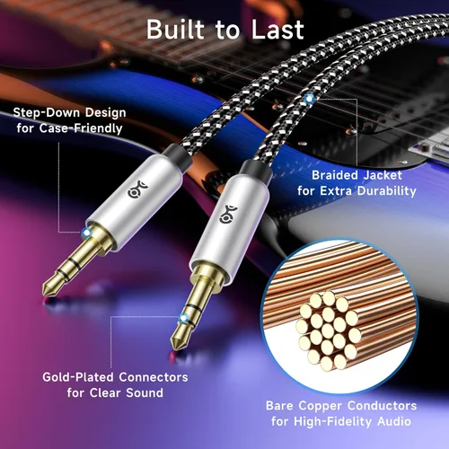 Vista 4 de Cable Matters Paquete de 2 cables de audio de 0.138 in – 3 pies