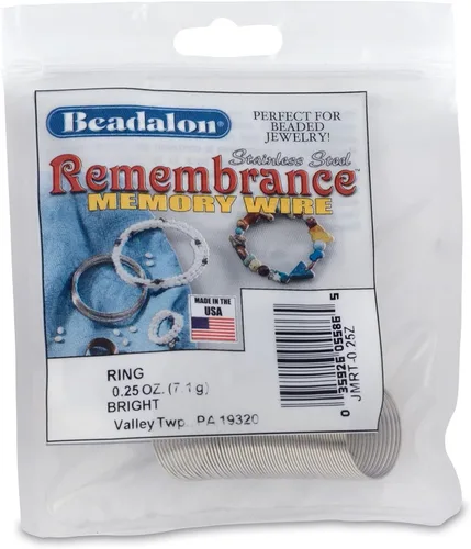 Vista 16 de Beadalon Remembrance - Alambre de memoria de acero inoxidable, resistente, redondo, pulsera, grande, brillante, 8 onzas, aprox. 240 bobinas
