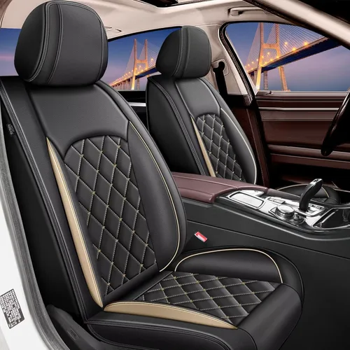 Vista 18 de Fundas de asiento de automóvil para GMC Acadia 2017-2023 2024, de cuero transpirable, juego de fundas de asiento delantero para Acadia