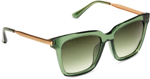 Vista 9 de DIFF Bella Designer Square Oversized Sunglasses for Women UV400 Protection, Fashion Green