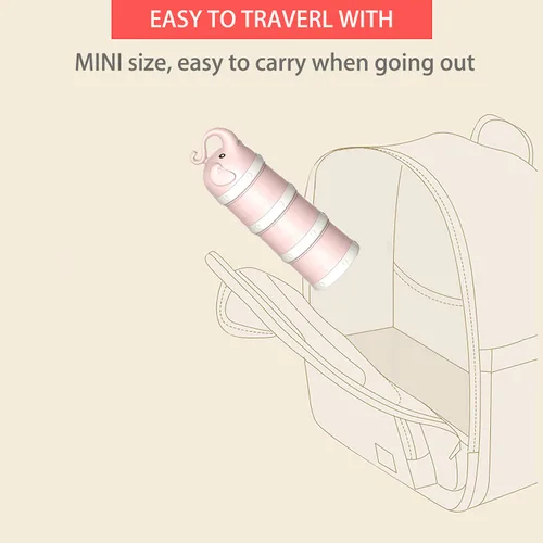 Vista 5 de Dispensador de fórmula de leche en polvo para bebés, dispensador de fórmula apilable, botella Mixie para viajes, soporte de fórmula de gran