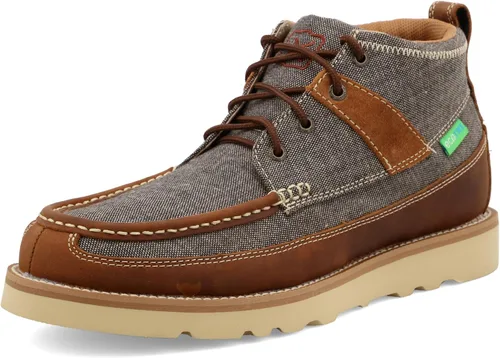 Vista 8 de Twisted X Botas de suela de cuña de 4 pulgadas para hombre, punta redonda Sillín tejido y sillín aceitado