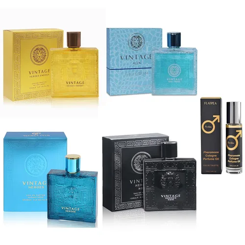 Vista 30 de Set de Regalo de Colonia para Hombre - Paquete Variado de 4 Fragancias de Larga Duración con Colonia de Feromonas de 10ml