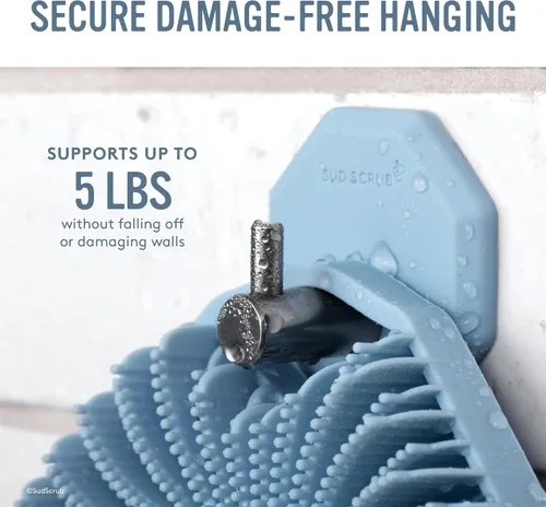 Vista 3 de Sud Scrub® Gancho de ducha antimicrobiano, ganchos autoadhesivos para pared de ducha, ganchos de pared extraíbles resistentes, ganchos para colgar