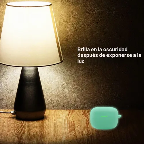 Vista 4 de Geiomoo Funda de silicona para Sony LinkBuds S, funda protectora con mosquetón (verde luminoso)
