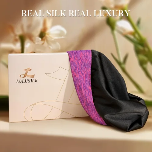 Vista 7 de LULUSILK Gorro de dormir 100% con forro de seda de morera para dormir, no más cabello encrespado y enredado, permanece toda la noche, envoltura