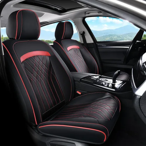 Vista 2 de FLORICH Juego completo de fundas de asiento de automóvil, fundas de asiento de cuero para automóviles, protector de asiento de automóvil