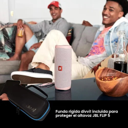 Vista 2 de JBL Flip 5 - Parlante portátil inalámbrico Bluetooth impermeable con estuche rígido protector divvi!.