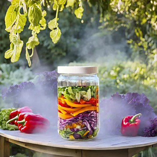 Vista 4 de JARMING COLLECTIONS Tarro de almacenamiento de vidrio de boca extra ancha de 32 onzas con tapa de plástico sin BPA – Tarro Mason hermético