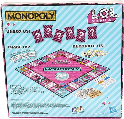 Vista 2 de Monopoly Game: L.O.L. Surprise Edition Juego de mesa para niños a partir de 8 años
