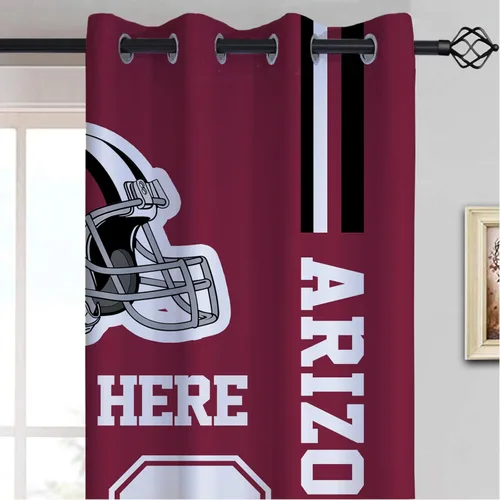 Vista 5 de Cortinas opacas personalizadas Arizona Juego de 2 paneles de cortinas opacas con aislamiento térmico para oscurecer la habitación, añade nombre