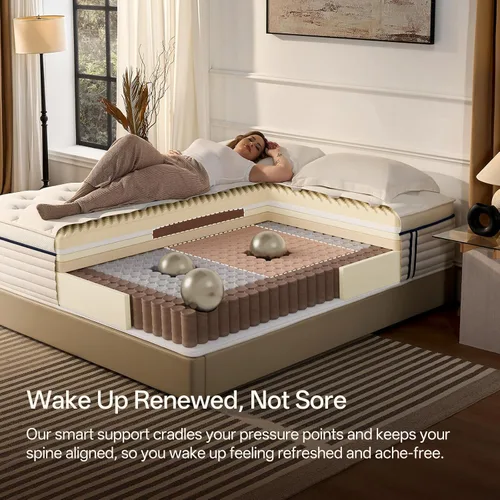 Vista 5 de DCOOLAULTRA Full Size Mattress 12 Inch,Medium Plush Hybrid with Memory Foam& Individually Wrapped Pocket Coils for Support,CertiPUR-US