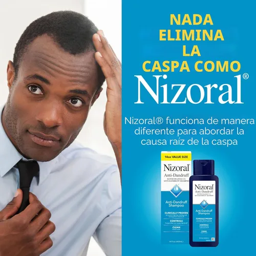 Vista 5 de Nizoral Champú anticaspa con 1% de ketoconazol, 14 onzas líquidas, aroma fresco, champú antifúngico