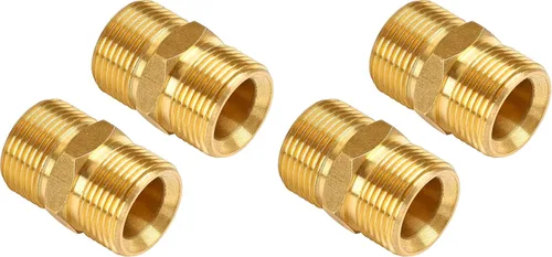 Vista 8 de YAMATIC Conector de manguera para lavadora a presión, acoplador macho doble M22-0.551 in de latón macizo, adaptador de extensión de manguera