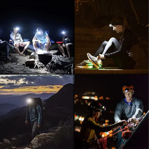 Vista 7 de Linterna frontal LED recargable de 1200 lúmenes altos, súper brillante, con 7 modos para adultos, senderismo, correr, equipo de campamento