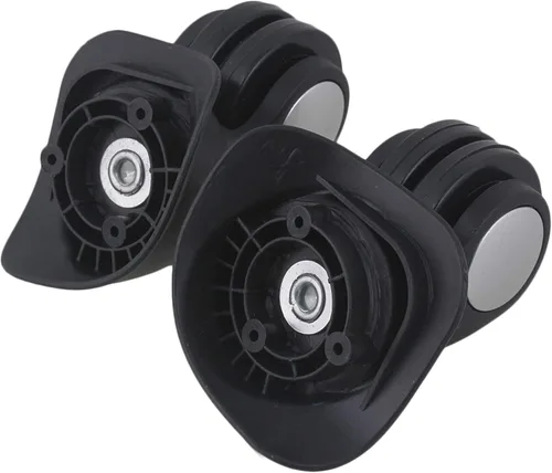 Vista 6 de RDEXP Juego de 2 ruedas negras de 1.92 pulgadas de diámetro de rueda izquierda y derecha con 6 tornillos para estuche de viaje de repuesto