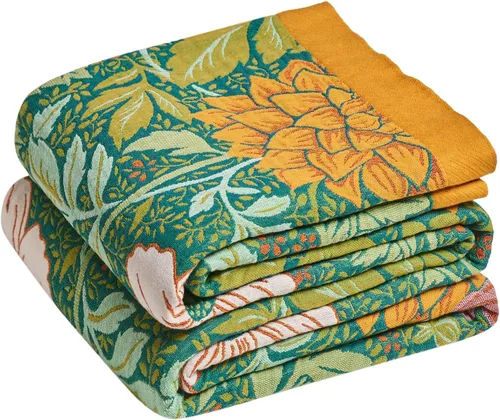 Vista 45 de Cobija para cama de estilo bohemio, 100 % algodón, ultra suave, edredón rústico, cobija de otoño, estampado floral, decoración de granja, cobija