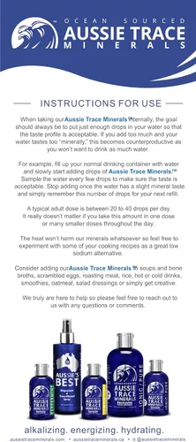 Vista 9 de Aussie Trace Minerals - Gotas completas de electrolitos ricas en magnesio, bajas en sodio para hidratación, energía y recuperación - Suplemento