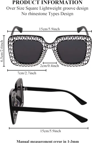 Vista 3 de 2 piezas de gafas de sol cuadradas brillantes de gran tamaño con marco grueso retro