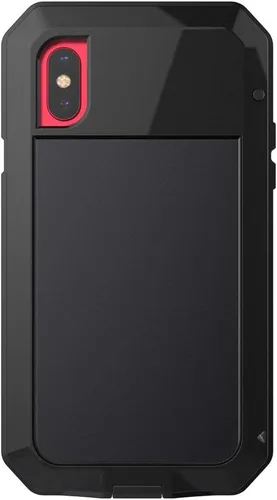 Vista 3 de Marrkey Funda protectora de cuerpo completo 360 para iPhone Xs, resistente a los golpes, funda de metal de aluminio con protector de pantalla