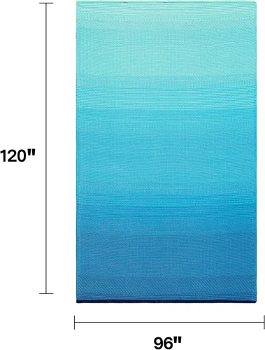 Vista 155 de Fab Habitat Alfombra Rayada para Exteriores - Impermeable, Resistente a la Decoloración, Sin Arrugas, Reversible - Plástico Reciclado Premium