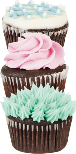 Vista 4 de PrepWorks Kit de decoración de bombillas de glaseado de 4 piezas con 3 puntas de tuberías, rojo, para pasteles, cupcakes y pasteles