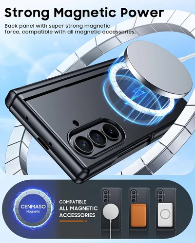 Vista 3 de CENMASO - Funda para Samsung Galaxy Z Fold 8 Ultra con soporte, compatible con Magsafe