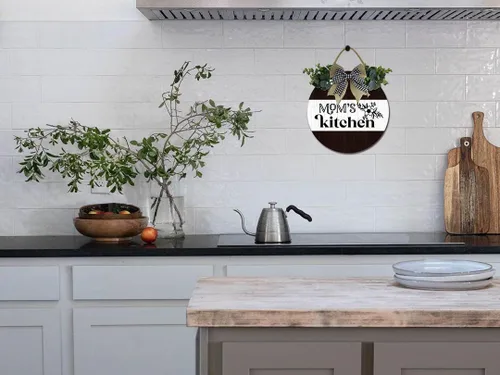 Vista 8 de Letrero de madera con texto en inglés "This Kitchen is Seasoned with Love" (This Kitchen is Seasoned with Love), decoración de casa de campo