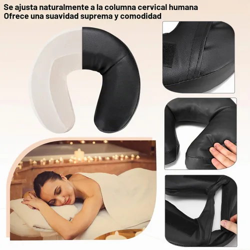 Vista 5 de Mesa de masaje universal, cuna y cojín de cara, silla de masaje ajustable, reposacabezas y almohada facial, plataforma de masaje, cojín
