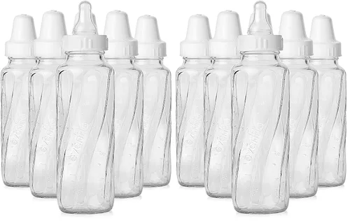 Vista 7 de Evenflo Botella de vidrio clásica de alimentación, botellas giratorias, 8 onzas, 1 paquete de 6 botellas