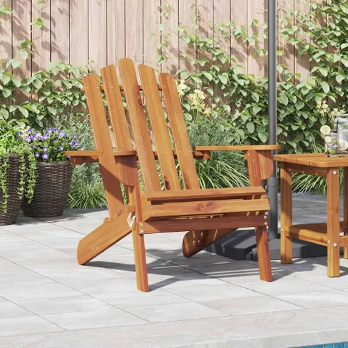 Garden Chair Natural Wood, Solid Acacia Wood Foldable Adirondack, Outdoor Seating for Patio, Front Porch, Deck, 33.1x29.5x35.4 in