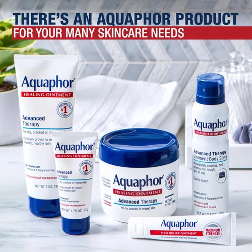 Vista 13 de Aquaphor Ungüento curativo de terapia avanzada protector de piel, hidratante corporal para piel seca, tarro de 0.25 onzas, paquete de 6