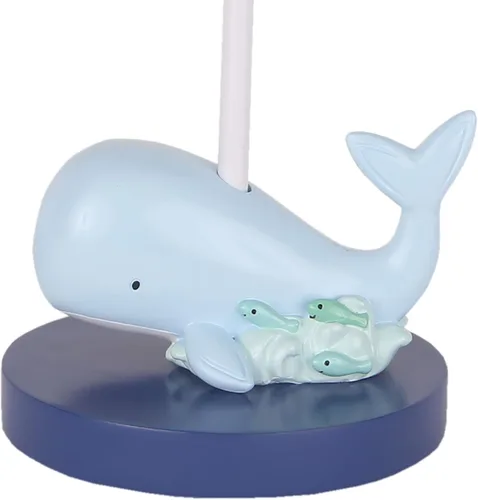 Vista 3 de Lambs & Ivy Oceania Blue Ocean/Sea/Nautical Lámpara de guardería con pantalla y bombilla