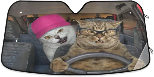 Vista 11 de Parasol plegable para parabrisas de automóvil, diseño de murciélagos de Halloween, vintage, protección contra rayos UV, parasol para mantener tu