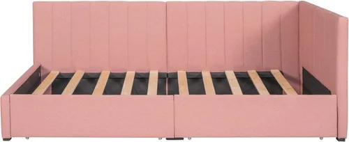 Vista 99 de Sofá cama de tamaño individual con 2 cajones y barandilla rústica, cama de plataforma capitán de madera con soporte de listones resistente, sofá
