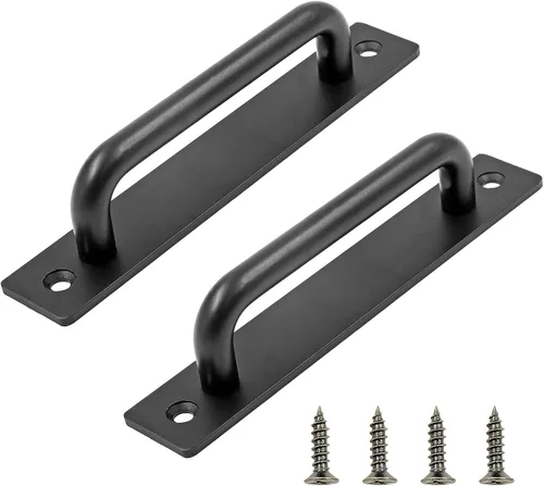 Jiozermi Paquete de 2 manijas corredizas para puerta de granero, manijas de puerta de puerta de 5.9 pulgadas, manija de puerta de aleación de