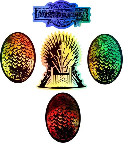 Vista 7 de Adhesivos de vinilo de Juego de Tronos de Conquest Journals, 60 calcomanías únicas que incluyen 5 hologramas, impermeables, resistentes a los rayos