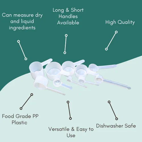 Vista 5 de 2 Cucharadas (1 Oz. 6 Cucharadas 29.6 mL) Cuchara de mango largo para café, proteína en polvo, comida para mascotas, especias, granos, productos