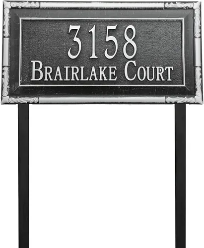 Vista 9 de Letrero de dirección montado en el césped, letrero personalizado con número de casa, números de dirección de casa para exteriores de casa, patio