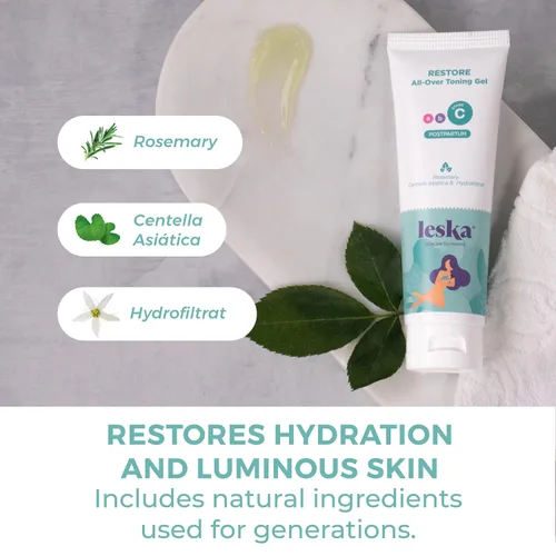 Vista 4 de Leska Maternity Stage C Set 2 Pack Bundle Resture All-Over Toning Gel l (posparto) Parte de un sistema completo de cuidado de la piel